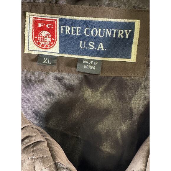 Free Country Quilted Jacket Faux Fur Collar Detachable Brown XL gorpcore 71-00 - Picture 5 of 16